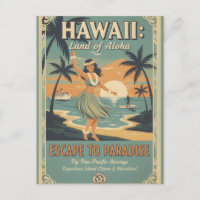 Vintage hawaiano tierra de alohá escape al paraíso