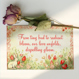 POSTAL FESTIVA VINTAGE HEART FRAME LOTE QUOTE BUNNY Y FLORAL
