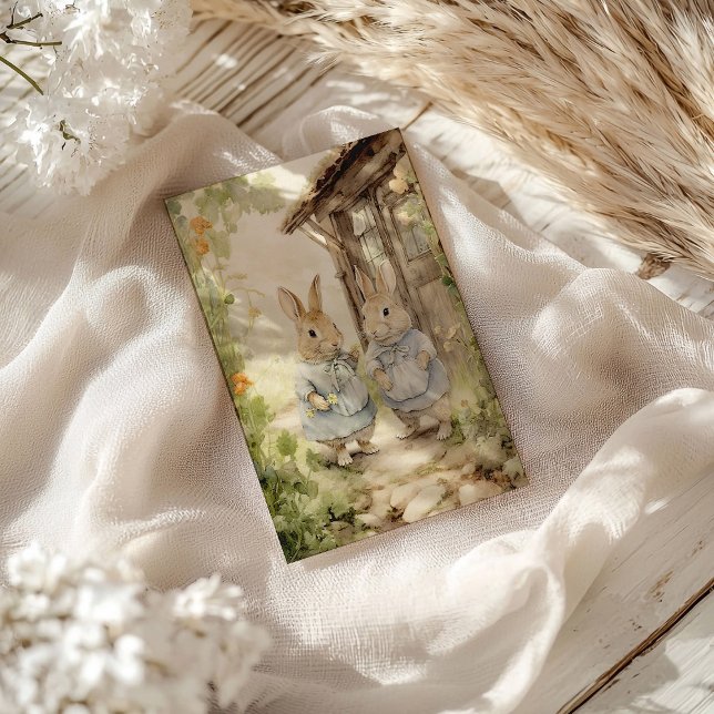 Postal Festiva Vintage Holidays Bunny Holiday (Subido por el creador)