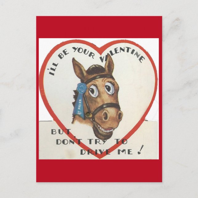 Postal Festiva Vintage Horse Valentine (Anverso)