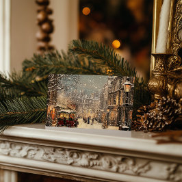 Postal Festiva Vintage London Snowy Navidades