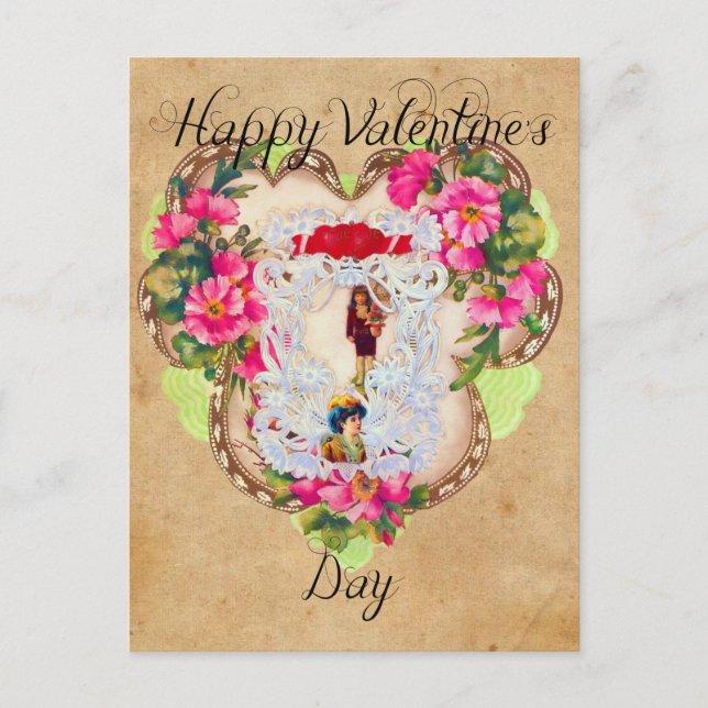 Postal Festiva Vintage Look Valentcard (Anverso)