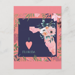 Postal Festiva Vintage Map Florida USA