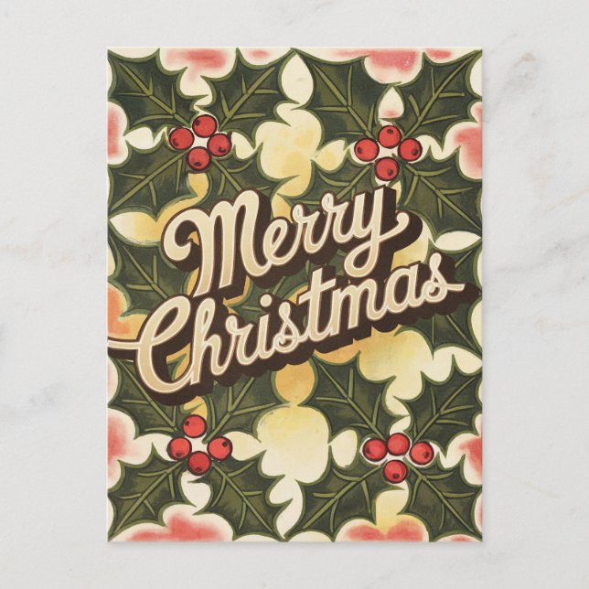 Postal Festiva Vintage Merry Christmas (Anverso)