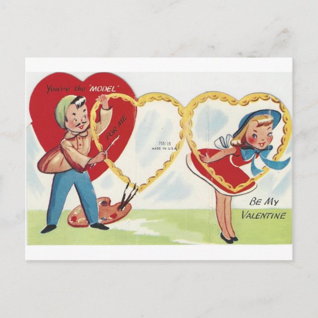 Postal Festiva Vintage Model Valentine (Anverso)