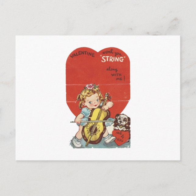 Postal Festiva Vintage "Music" Valentine (Anverso)