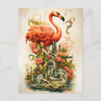 Vintage Natural Flamingos Paraíso