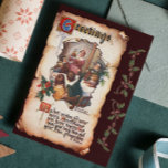 Postal Festiva Vintage Navidades de Dickens victorianos Carol Gre<br><div class="desc">Un victoriano vintage navidades saludando como un viejo pergamino de letras con un ilustracion de A Navidades Carol de Charles Dickens. Digitalmente restaurado por mí.</div>