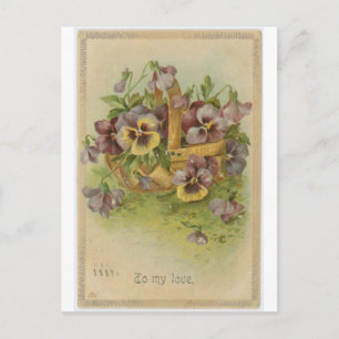 Postal Festiva Vintage Pansy Post Cards Victorian Valentines