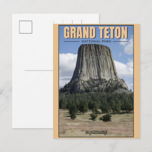 Postal Festiva vintage Parque Nacional Grand Teton Wyoming Retro