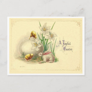 Postal Festiva Vintage Pascua alegre