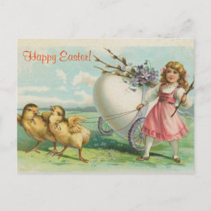Postal Festiva Vintage Pascua antigua