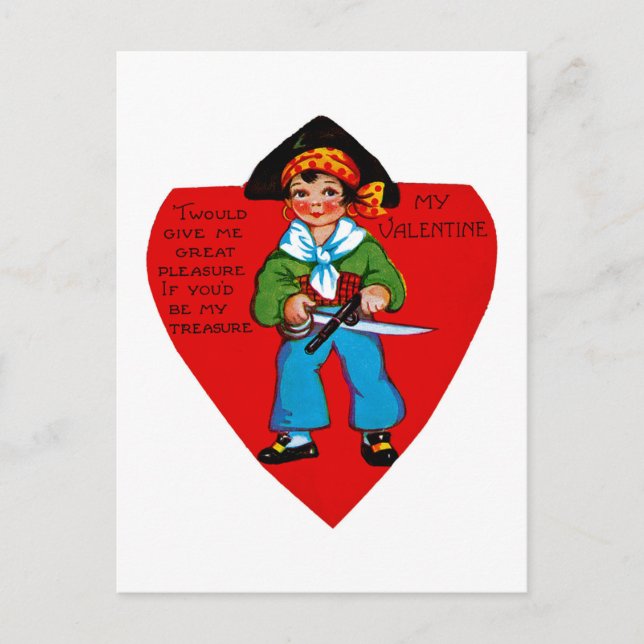 Postal Festiva Vintage Pirate Valentine (Anverso)