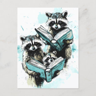Postal Festiva Vintage Raccoon Readers Club