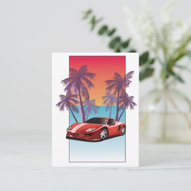 Postal Festiva Vintage Red Sports (Anverso de pie)
