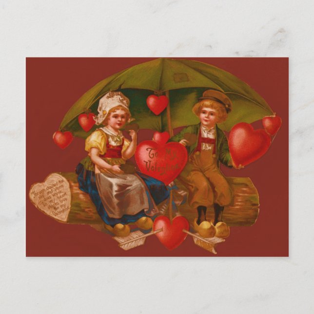 Postal Festiva Vintage Retro Dutch Valentcard Card (Anverso)
