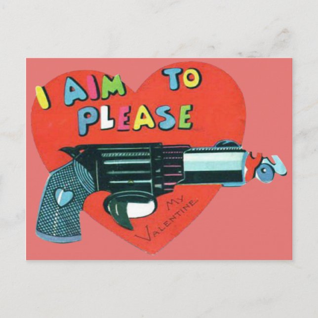 Postal Festiva Vintage Retro Gun Valentcard Card (Anverso)