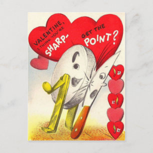 Postal Festiva Vintage Retro Knife & Sharpening Stone Valentine