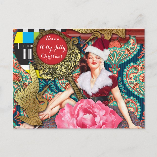 Postal Festiva Vintage Retro Xmas Santa (Anverso)