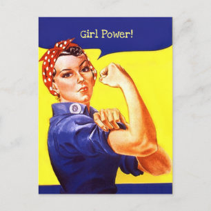 Postal Festiva Vintage Rosie el Chica del río Power personalizar