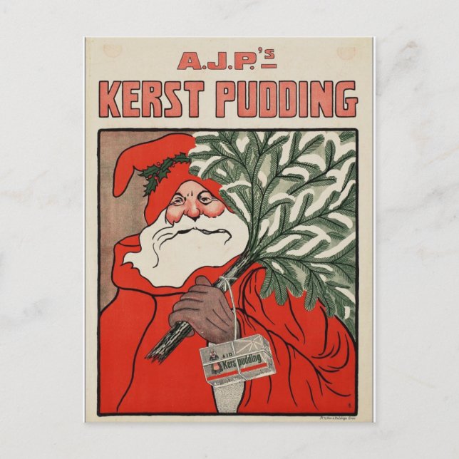 Postal Festiva Vintage Santa (Anverso)