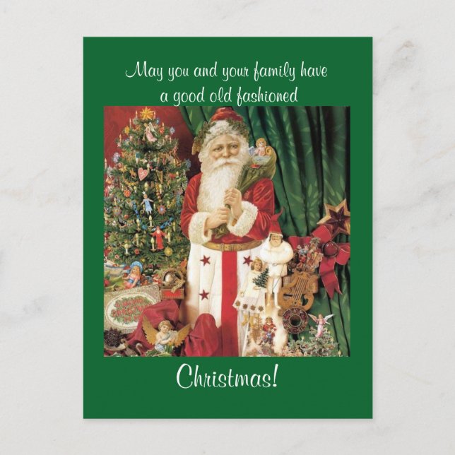 Postal Festiva Vintage Santa (Anverso)