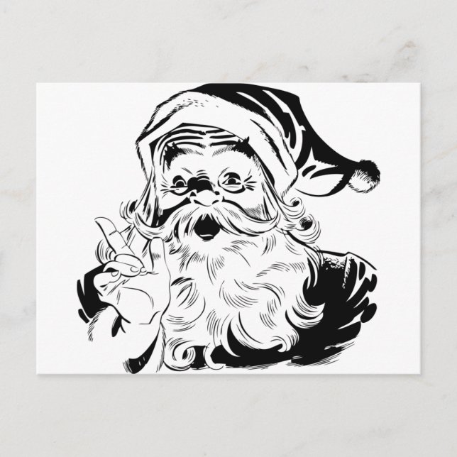Postal Festiva Vintage Santa (Anverso)