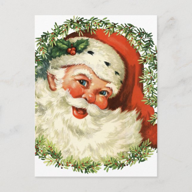 Postal Festiva Vintage Santa (Anverso)