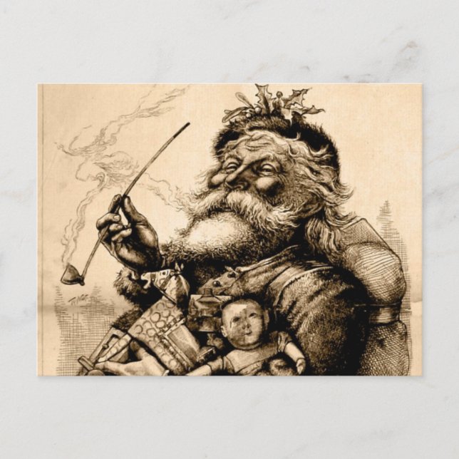 Postal Festiva Vintage Santa Claus (Anverso)