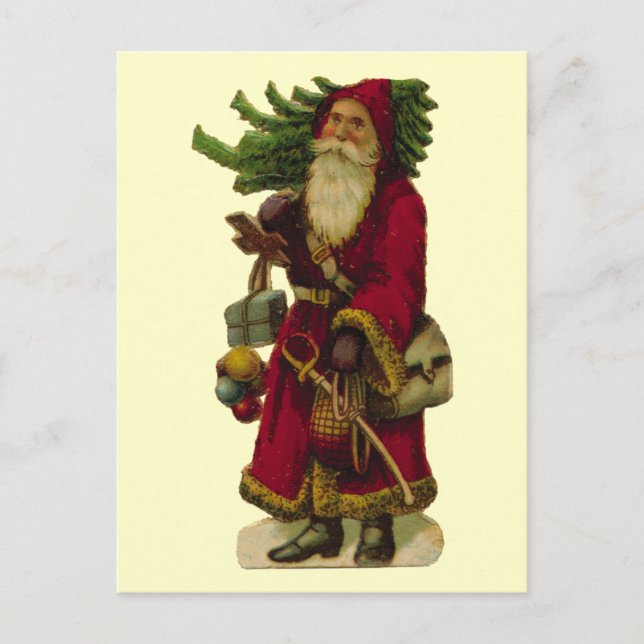 Postal Festiva Vintage Santa Claus (Anverso)