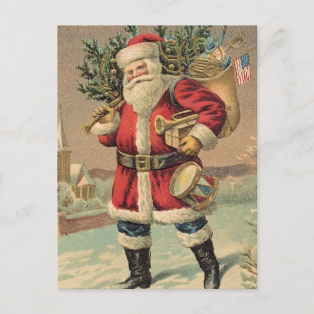 Postal Festiva Vintage Santa Claus (Anverso)
