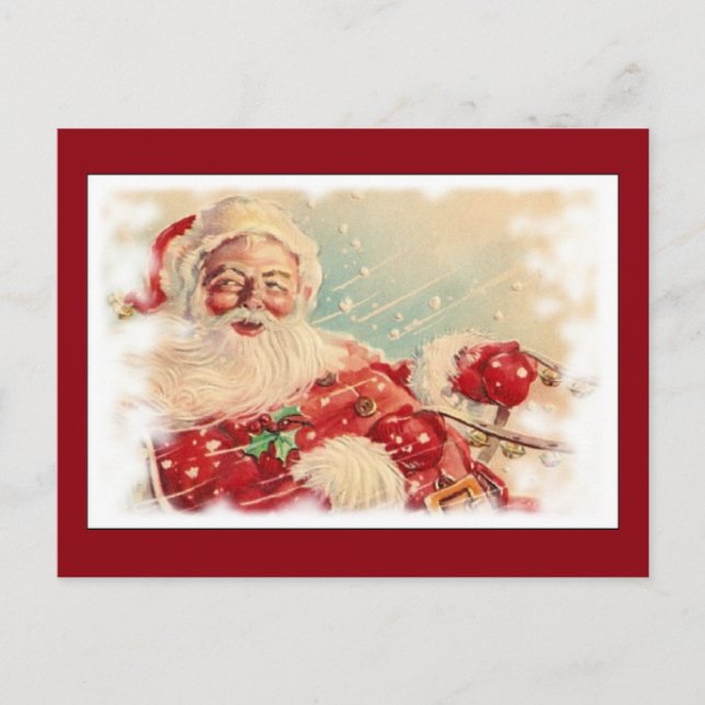 Postal Festiva Vintage Santa Claus (Anverso)
