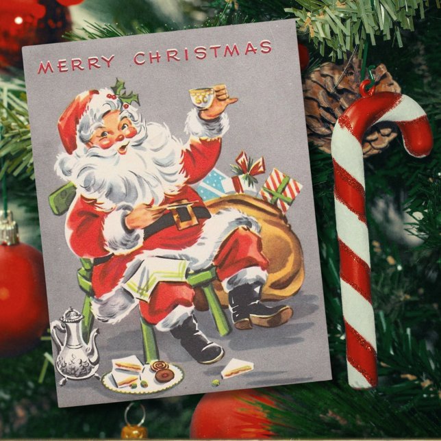 Postal Festiva Vintage Santa Claus 1950 (Subido por el creador)
