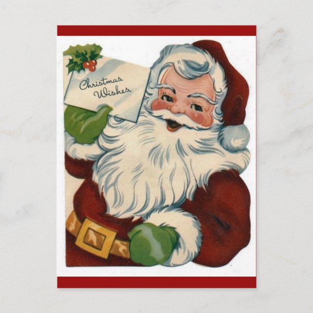 Postal Festiva Vintage Santa Claus Face Gifts (Anverso)