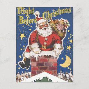 Postal Festiva Vintage Santa Claus, fue la noche antes que los Na