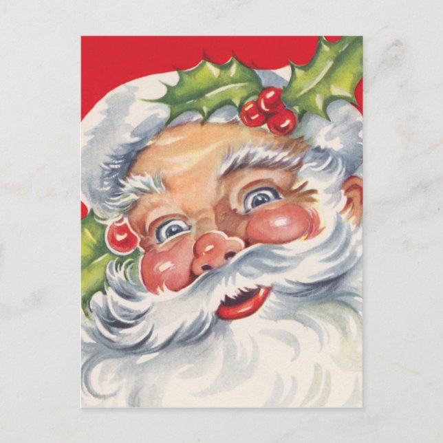 Postal Festiva Vintage Santa Greetings (Anverso)