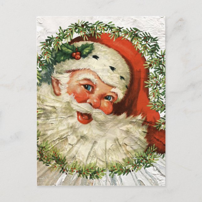Postal Festiva Vintage Santa Grunge (Anverso)