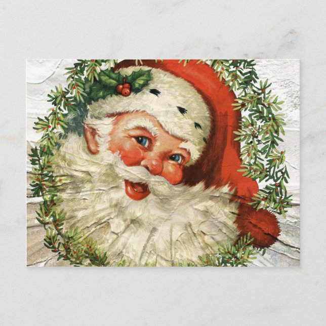 Postal Festiva Vintage Santa Grunge (Anverso)