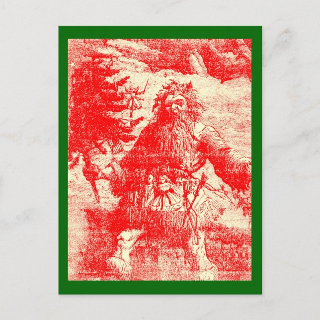 Postal Festiva Vintage Santa Victorian Toile Navidades (Anverso)