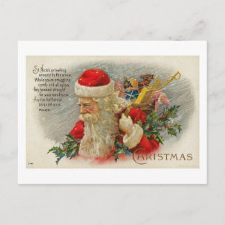 Postal Festiva Vintage Sants Navidades St. Nick Card