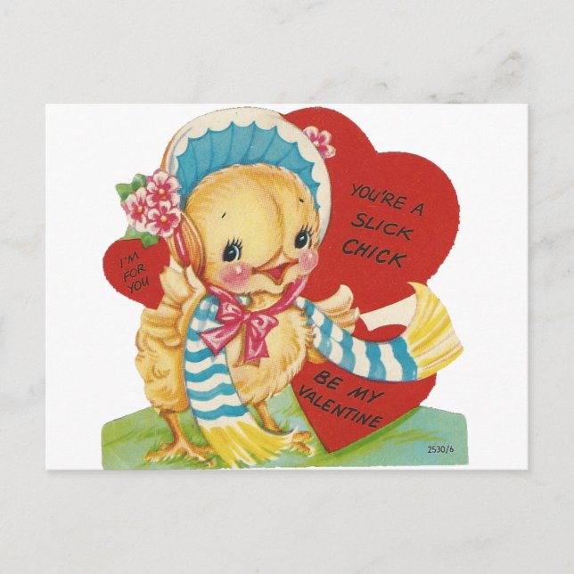 Postal Festiva Vintage "Slick Chick" Valentine (Anverso)