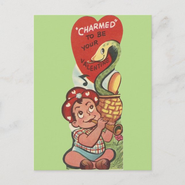 Postal Festiva Vintage Snake Charmer Valentine (Anverso)