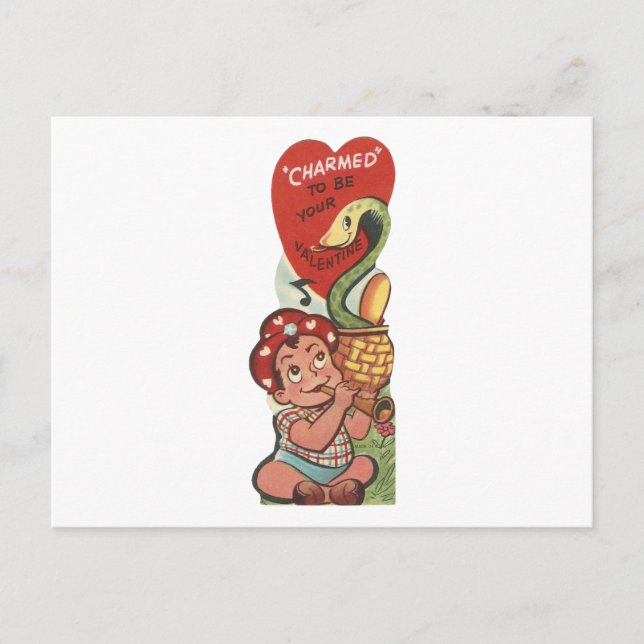 Postal Festiva Vintage Snake Charmer Valentine (Anverso)