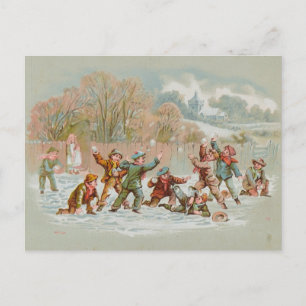 Postal Festiva Vintage Snowball Fight