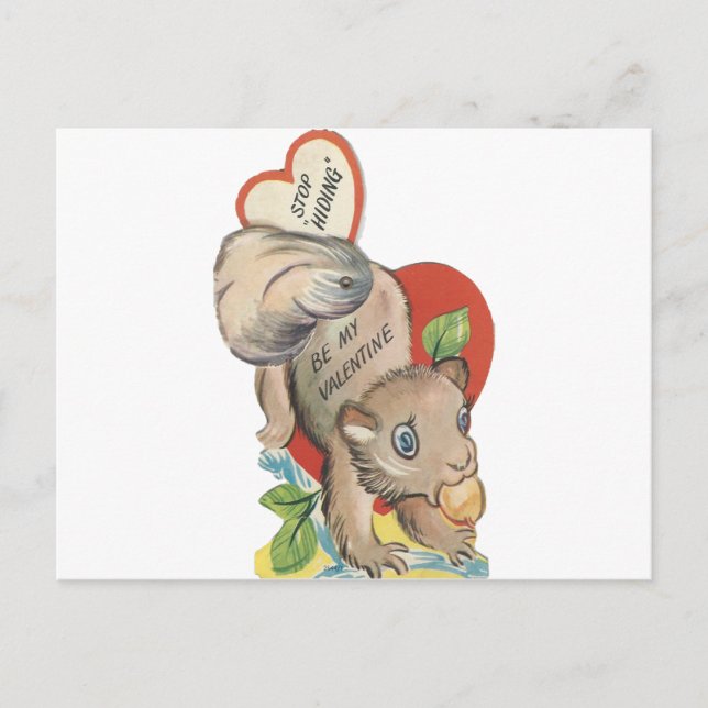 Postal Festiva Vintage Squirrel Valentine (Anverso)