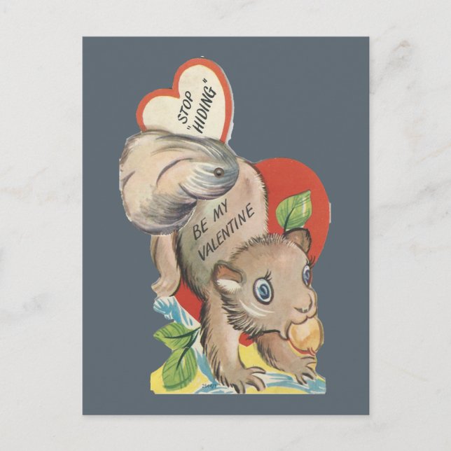 Postal Festiva Vintage Squirrel Valentine (Anverso)
