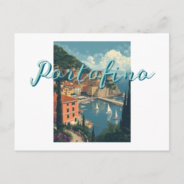 Postal Festiva Vintage Style Portofino Genova Italy (Anverso)