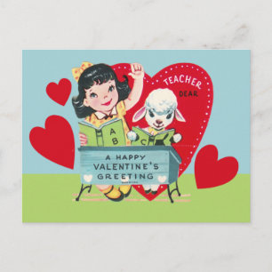 Postal Festiva Vintage Teacher Valentine