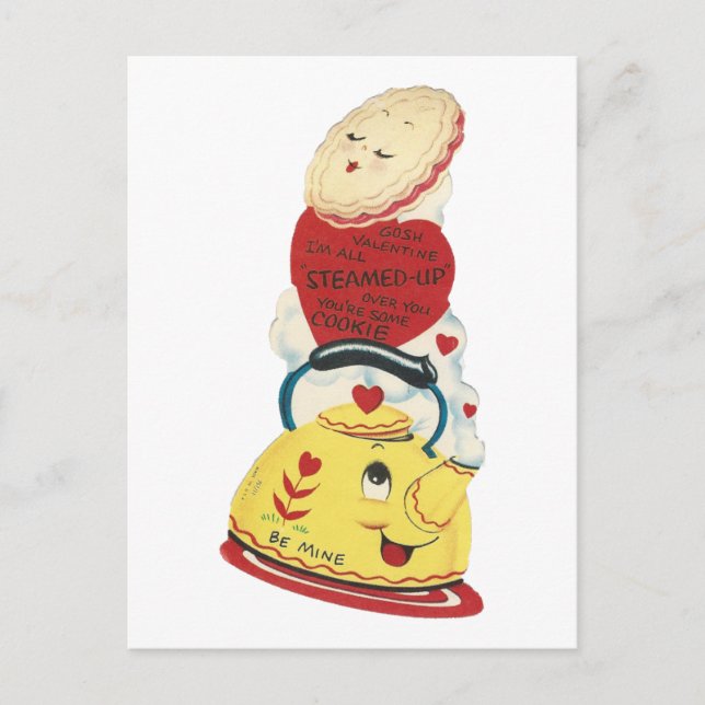 Postal Festiva Vintage Teapot Valentine (Anverso)