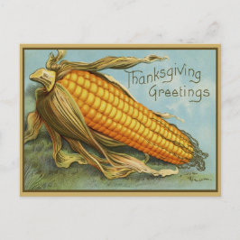Postal Festiva Vintage Thankde Greetings Corn